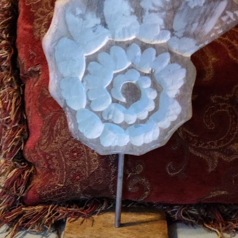 Wooden sea shell sculpture
